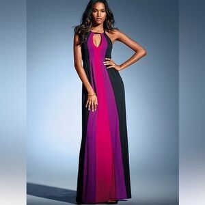 Elegant Black and Purple Maxi Dress